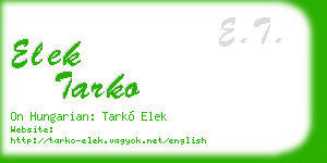 elek tarko business card