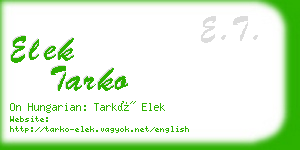 elek tarko business card